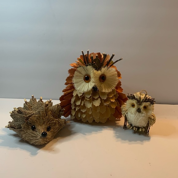 Woodland Animals Owl, Porky pine, Baby Owl Decor Used For Baby Shower Used - Picture 1 of 6